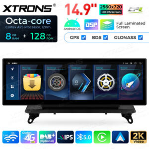 Android Autoradio Xtrons  QLBH44X5CCL314,9 Zoll Octa Core 8 + 128 GB Global 4G LTE für  BMW X5 X6 CCC