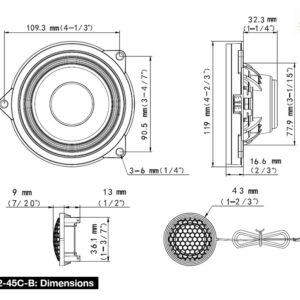 Alternative view of Alpine DP2-45C-B 12 cm 2-WEGE-KOMPONENTEN-LAUTSPRECHER für BMW 3er und 4er Reihe