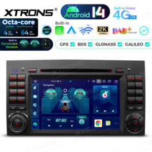 PX74M245GS 7 Zoll Octa Core 4 + 64 GB Global 4G Android 14 IPS Auto DVD Multimedia Player Eingebaute AKM DSP Gyroskop Sensoren für Mercedes-Benz & Volkswagen