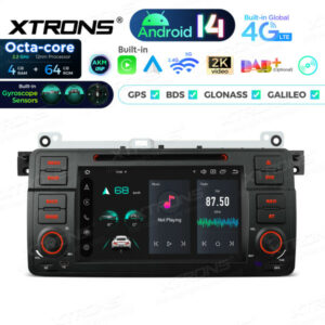 PX7446BGS 7 Zoll 4+64 GB Global 4G LTE Android 14 Auto-DVD-Multimedia-Player Eingebaute AKM DSP-Gyroskopsensoren für BMW/Rover/MG