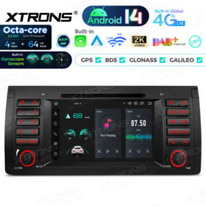 PX7453BGS 7 Zoll Octa Core 4+64GB Global 4G Android 14 IPS Auto-DVD-Multimedia-Player Eingebaute AKM DSP-Gyroskopsensoren für BMW X5 E53