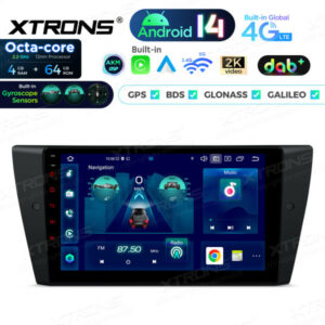 PXP9490BGDAB 9 Zoll 4+64GB Android 14 Autoradio-Multimediaplayer Eingebautes DAB+ AKM DSP Global 4G IPS Gyroskopsensoren für BMW 3er