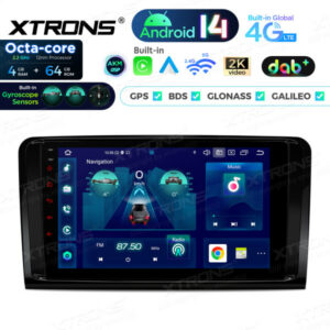PXP94M164GDAB 9 Zoll 4+64GB Android 14 Autoradio-Multimediaplayer Eingebautes DAB+ AKM DSP Global 4G IPS Gyroskopsensoren für Mercedes Benz GL-Klasse X164/ML-Klasse W164