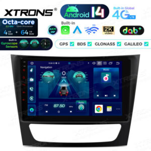 PXP94M211GDAB 9 Zoll 4+64 GB Android 14 Autoradio-Multimediaplayer Eingebautes DAB+ AKM DSP Global 4G IPS Gyroskopsensoren für Mercedes Benz CLS-Klasse/E-Klasse