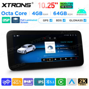 QAMS1445M12GLK45L 10,25 Zoll Android Octa-Core 4GB+64GB Autoradio mit GPS und Multimedia-Player für Mercedes-Benz GLK-Klasse X204 (2013-2015) Linkslenker