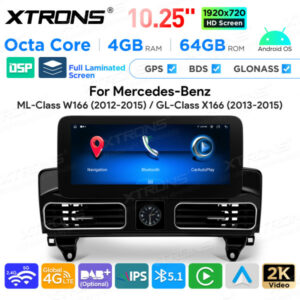 QAMS1445M12ML45 10,25 Zoll Android Octa Core 4 GB + 64 GB Auto-GPS-Multimedia-Player für Mercedes-Benz ML-Klasse (2012-2015) / GL-Klasse X166 (2013-2015)