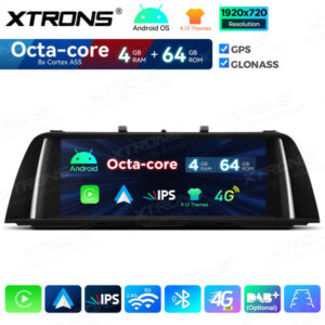 QDB10FVNB 10,25 Zoll Android-Auto-GPS-Multimedia-Player mit integriertem CarPlay und Android Auto für BMW 5er NBT