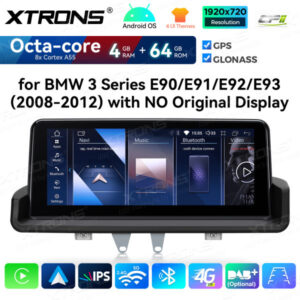 Android Autoradio Xtrons für BMW 3er E90 E91 E92 E93 4/64 GB – QDB1090UNR-01 CPII