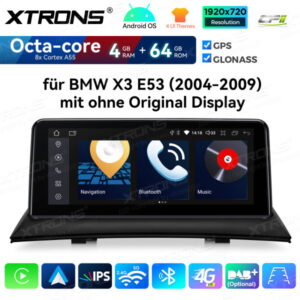 Android Autoradio Xtrons für BMW X3 E83 LHD 4/64 GB – QDB10X3UNL-01 CPII