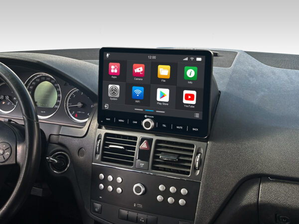 D9-W204 Premium Flex Android Autoradio für Mercedes C-Klasse W204 mit 4 x 100W Class-D Verstärker, 10,1 Zoll Display (hochauflösend), Inkl. Head-up-Display, Apple CarPlay und Android Auto – Bild 3