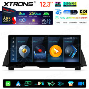 QWBX24NB12FV 12,3" 2K-Bildschirm Qualcomm Snapdragon 685 8+256 GB Android-Autobildschirm-Infotainmentsystem-Upgrade für BMW 5er F10/F11 NBT-System