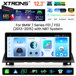QWBX24NB12SV 12,3 Zoll 2K-Bildschirm Qualcomm Snapdragon 685 8+256 GB Android-Autobildschirm-Upgrade für BMW 7er F01/F02 (2013–2015) NBT-System