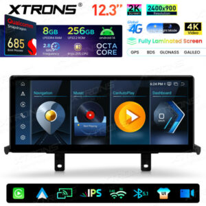 QWBX24NB1NEL 12,3 Zoll 2K-Bildschirm Qualcomm Snapdragon 685 8+256 GB Android-Autobildschirm-Infotainmentsystem-Upgrade für BMW 1er/2er-Reihe LHD NBT-System