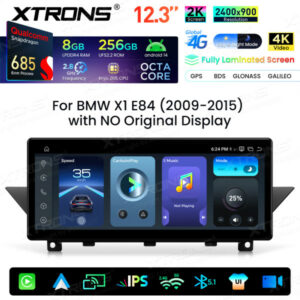 QWBX24UMB12X1 12,3 Zoll 2K-Bildschirm Qualcomm Snapdragon 685 8+256 GB Android-Autobildschirm-Upgrade für BMW X1 E84 (2009–2015). Kein Originalsystem