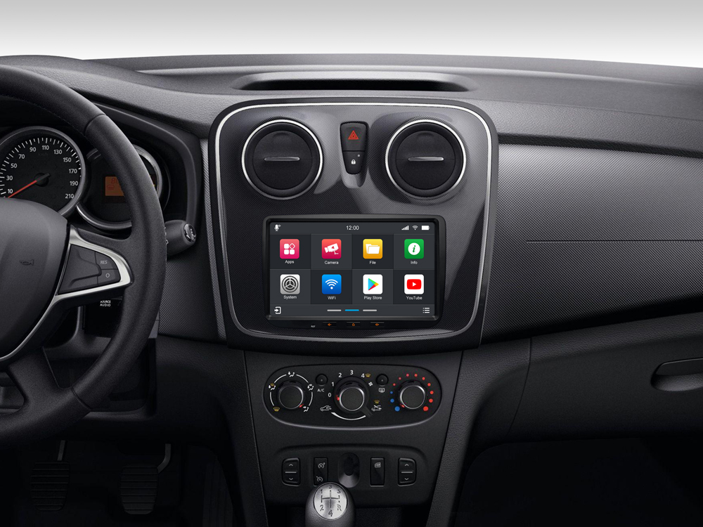 D9-DAC Premium Flex Android Autoradio für Dacia Sandero / Duster / Renault Captur mit 4 x 100W Class-D Verstärker, 8 Zoll Display (hochauflösend), Inkl. Head-up-Display, Apple CarPlay und Android Auto – Bild 3
