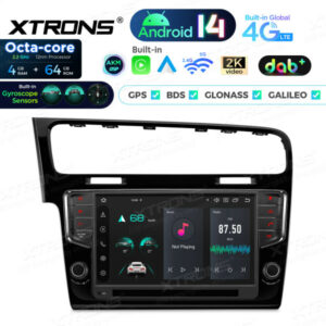 PX94GFVLGDAB 9 Zoll 4 + 64 GB Android 14 Autoradio Multimedia Player Eingebauter DAB + AKM DSP Global 4G IPS Gyroskop Sensoren für Volkswagen Golf 7 2013-2017