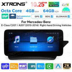 Android Autoradio Xtrons für Mercedes-Benz E-Klasse C207 / A207 Rechtslenker 4/64 GB – Bild 5