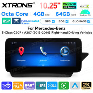 Android Autoradio Xtrons für Mercedes-Benz E-Klasse C207 / A207 Rechtslenker 4/64 GB
