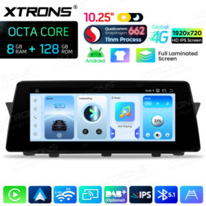 QBBH14CIB12X1 10,25 Zoll 8+128 GB Android Autoradio mit Qualcomm Snapdragon 662 Prozessor, volllaminiertem Bildschirm, globalem 4G-Netz für BMW X1 E84 mit CIC-System