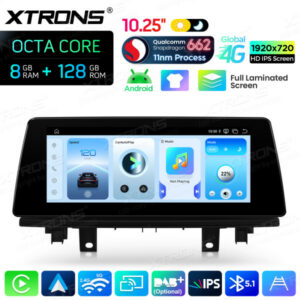 QBBH14NB12X1N 10,25 Zoll 8+128 GB Android Autoradio mit Qualcomm Snapdragon 662 Prozessor, volllaminiertem Bildschirm, globalem 4G-Netz für BMW X1 F48 mit NBT-System