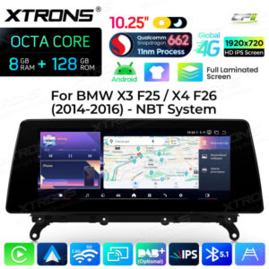 Android Autoradio Xtrons für BMW X3 F25/X4 F26 mit NBT-System 8/128 GB – QBBH14NB12X3-03 CPII