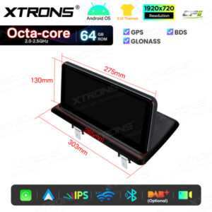 Android Autoradio Xtrons für BMW 1er E81/E82/E87/E88 2/64 GB – QTB1087UNL-12 CPII
