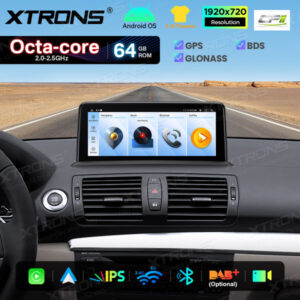 Android Autoradio Xtrons für BMW 1er E81/E82/E87/E88 2/64 GB – QTB1087UNL-13 CPII