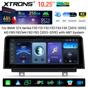 QWBX14NBTH 10,25 Zoll Qualcomm Snapdragon 685 8+256GB IPS-Bildschirm Android Auto-Infotainment-System Upgrade für BMW 3er/4er/M3/M4 NBT System