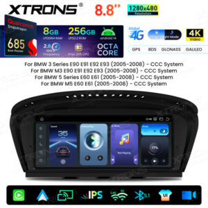 QWBX8460CC 8,8 Zoll Qualcomm Snapdragon 685 für BMW 3er/5er/M3/M5 mit CCC-System 8+256GB IPS-Bildschirm Android Auto-Infotainment-System Upgrade