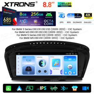 QWBX8460CI 8,8 Zoll Qualcomm Snapdragon 685 8+256GB IPS-Bildschirm Android Auto-Infotainment-System Upgrade für BMW 3er/5er/M3/M5 mit CIC-System