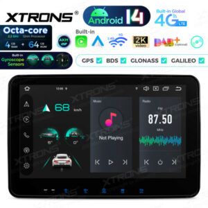 TX123GS 10,1 Zoll Autoradio mit 4+64 GB Octa-Core-Prozessor, verstellbarem QLED-Bildschirm, AKM DSP, globalem 4G-Netz, universellem Doppel-DIN-DVD-Player mit Android 14
