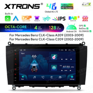 Android Autoradio Xtrons für Mercedes-Benz CLK-Klasse A209/C209 4/128 GB