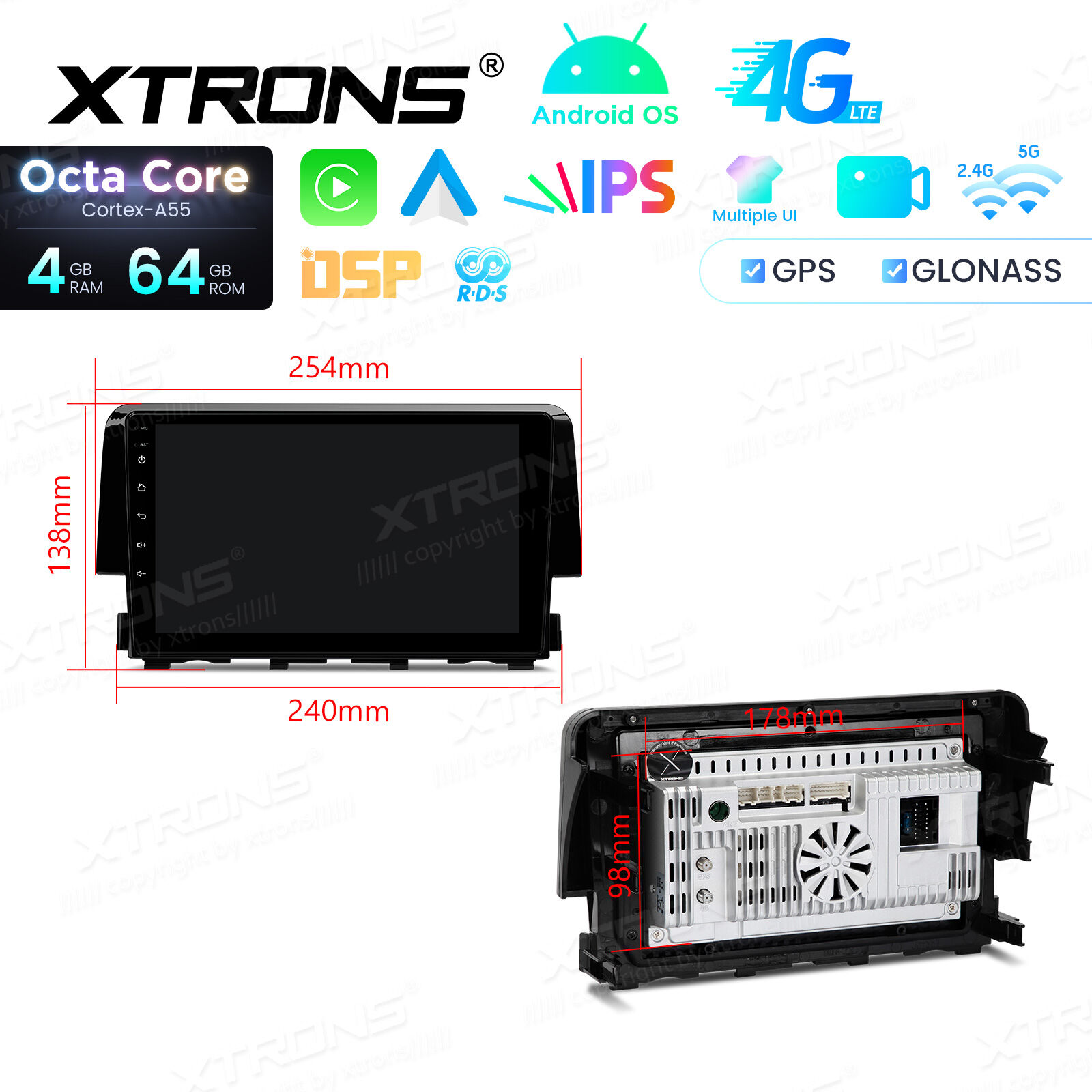 Android Autoradio Xtrons für Honda Civic 2015-2022 4+64GB – Bild 13