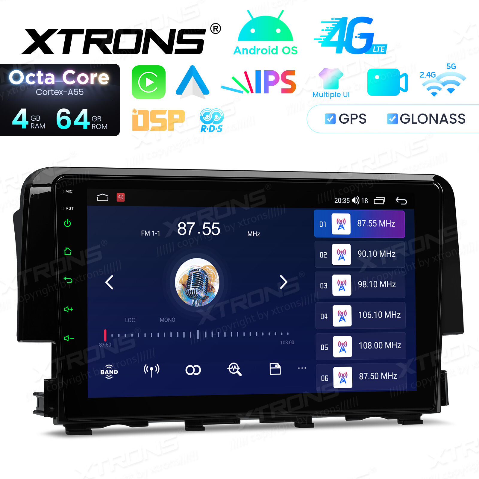 Android Autoradio Xtrons für Honda Civic 2015-2022 4+64GB – Bild 9