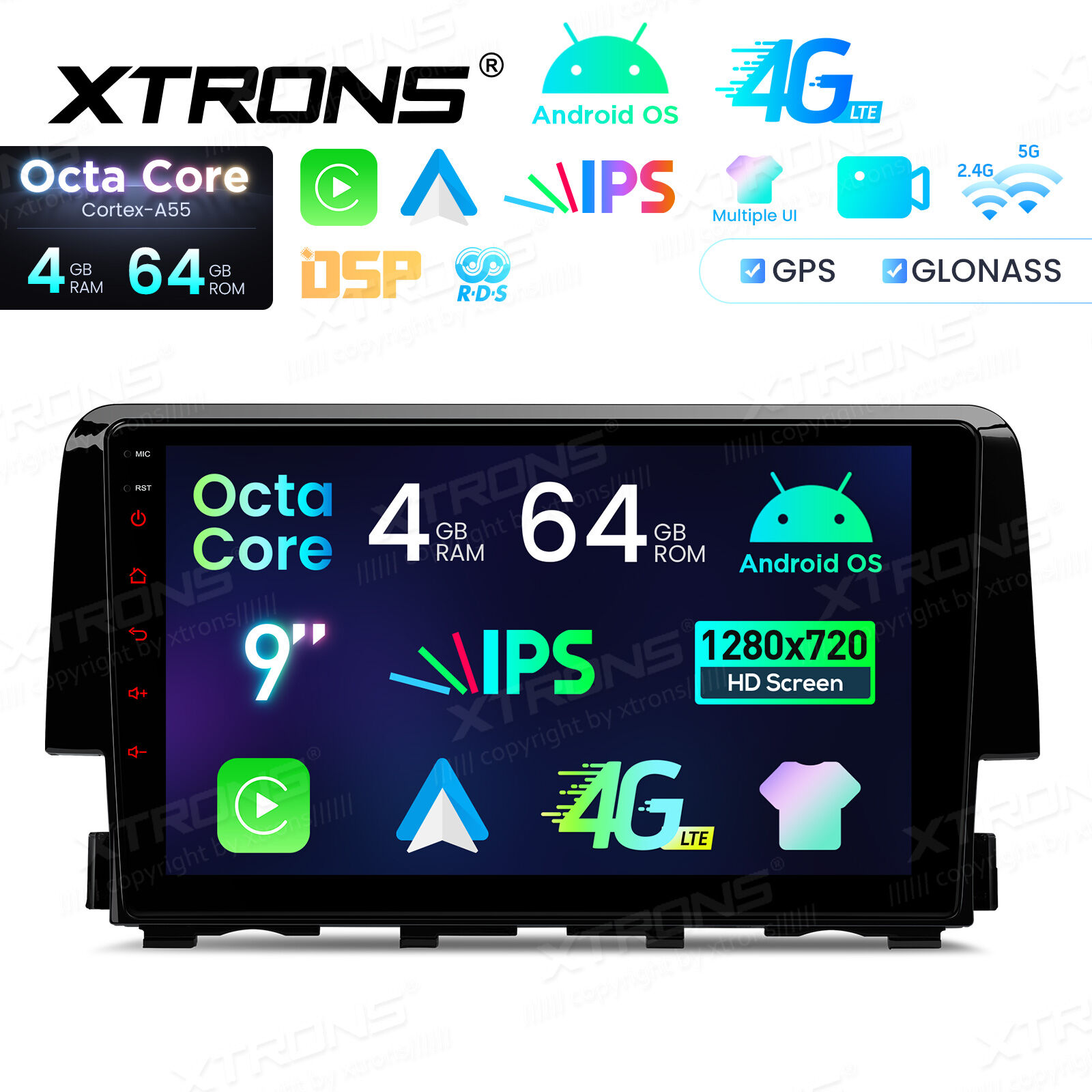 Android Autoradio Xtrons für Honda Civic 2015-2022 4+64GB