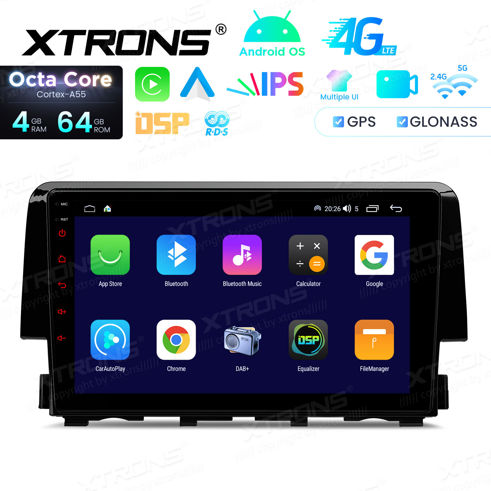 Android Autoradio Xtrons für Honda Civic 2015-2022 4+64GB – Bild 2