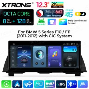 Android Multimedia Player Xtrons für BMW 5er F10/F11 CIC-System 8/128 GB