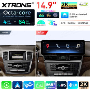 Android Autoradio Xtrons für Mercedes-Benz M-Klasse W166 / GL-Klasse X166 4/64 GB – Bild 4