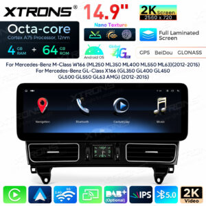Android Autoradio Xtrons für Mercedes-Benz M-Klasse W166 / GL-Klasse X166 4/64 GB