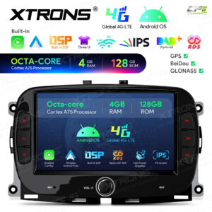 Android Autoradio Xtrons für Fiat 500/Abarth 500 (2016-2019) 4/128 GB – IAH74500FL-03 CPII