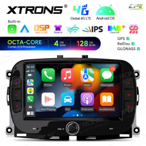 Android Autoradio Xtrons für Fiat 500/Abarth 500 (2016-2019) 4/128 GB – IAH74500FL-04 CPII