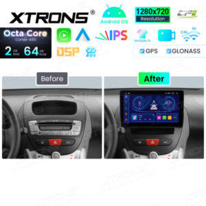 Android Autoradio Xtrons für Toyota Aygo /Peugeot 107 /Citroen C1 (2005-2014) 2/64 GB – IDSP10AGT-12 CPII