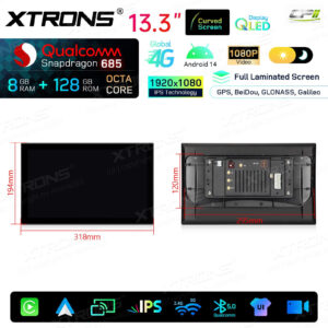 Android Autoradio Xtrons für Range Rover L405/L494 mit Harman-System 8/128 GB – QIRH33RRVSH-11 CPII