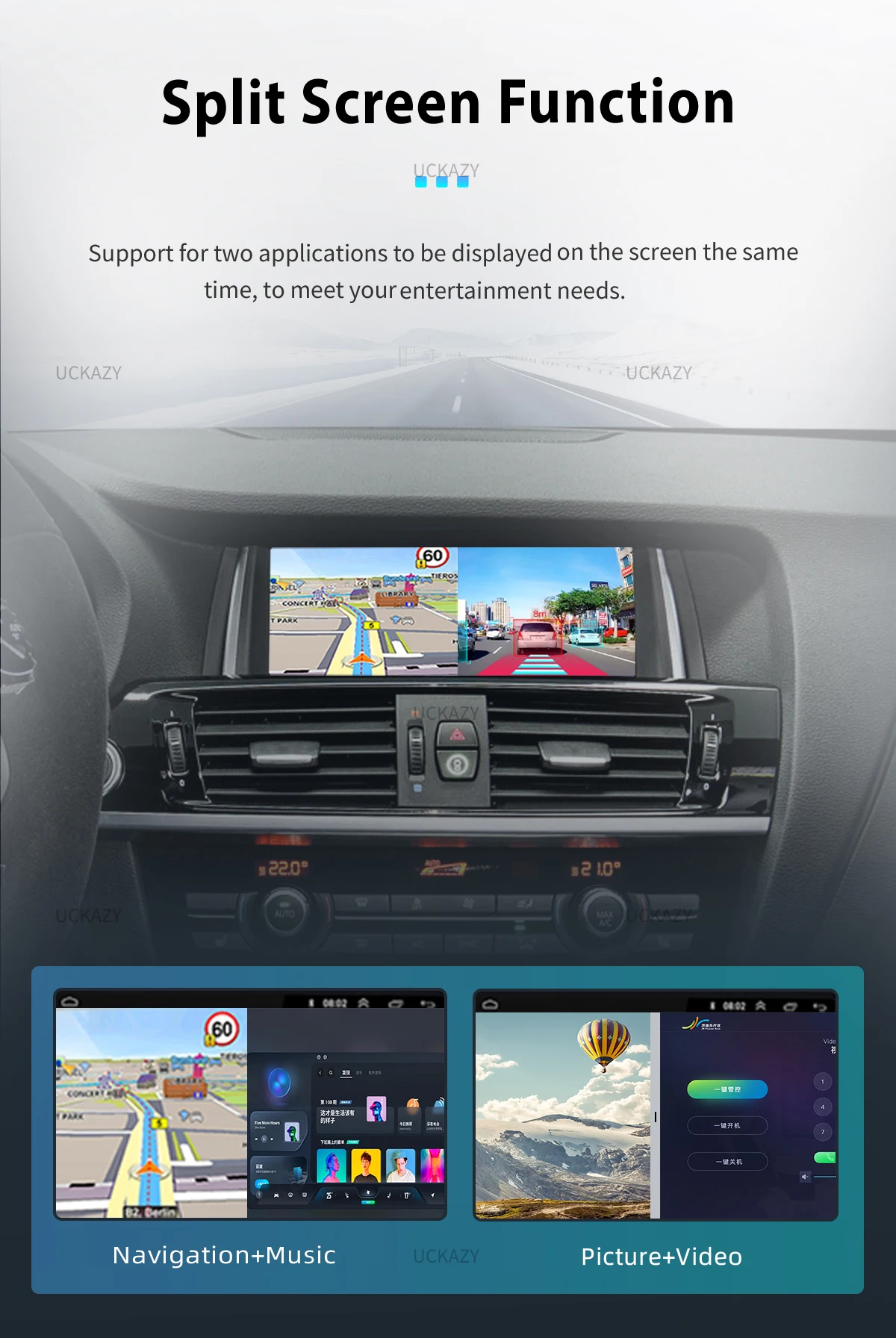 Uckazy 6gb 128gb android 14 auto multimedia player für bmw x3 f25 für bmw x4 f26 radio audio stereo bildschirm gps navigations kopf einheit f25 carplay 4g wifi ips dsp 8 core