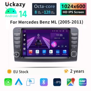 9 "2 Din Android 14 Auto Radio Für Mercedes Benz M KLASSE ML W164 X164 ML350 ML300 GL500 ML320 ML280 GL350 GL45 Bildschirm 4G Carplay