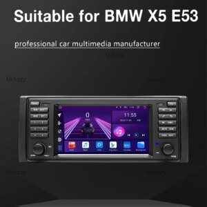 Alternative view of 7 "2 din android 14 autoradio für bmw x5 e53 e39 m5 2012-2015 multimedia bildschirm stereo gps navigation audio 4g carplay kopf einheit