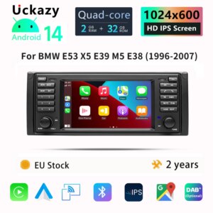 7 "2 din android 14 autoradio für bmw x5 e53 e39 m5 2012-2015 multimedia bildschirm stereo gps navigation audio 4g carplay kopf einheit