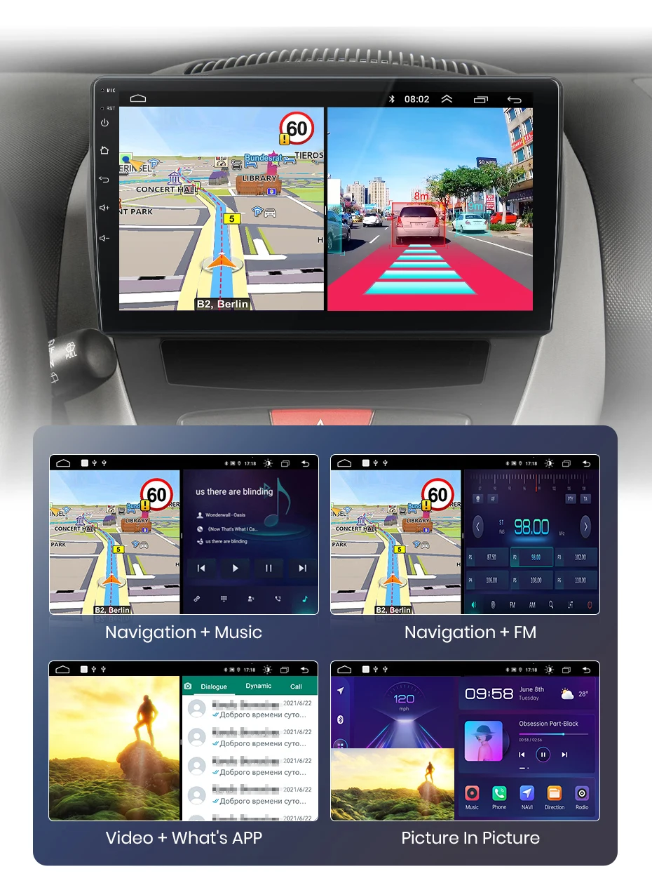 Junsun Carplay Android Auto Autoradio für Peugeot 107 Toyota Aygo Citroen C1 2005-2014 360 Kamera RDS BT DSP 2 Din Autoradio