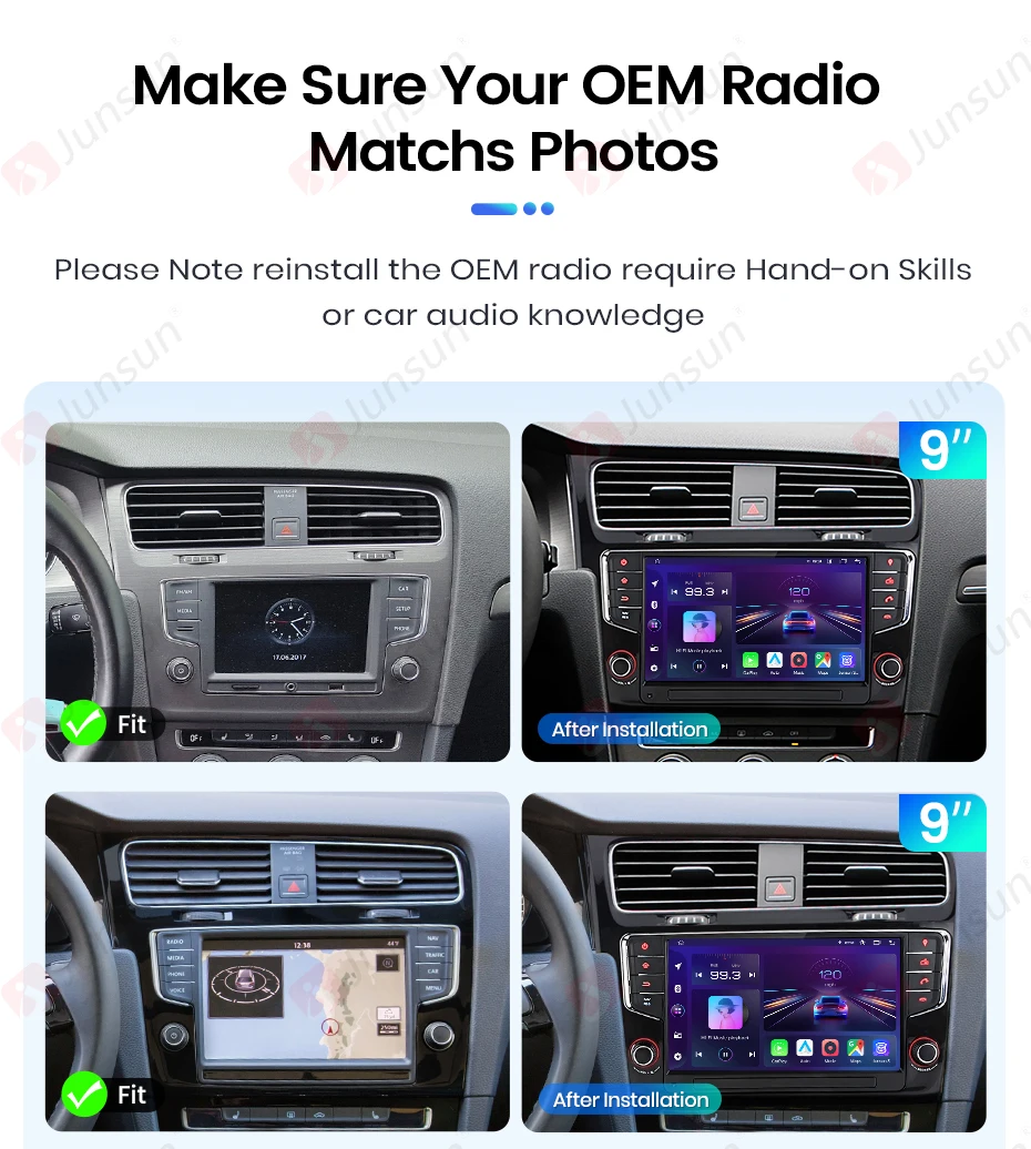 Junsun 9 Zoll Wireless CarPlay Android Auto Radio für Volkswagen VW Golf 7 2013-2017 Auto Multimedia GPS Autoradio Junsun 9 Zoll Wireless CarPlay Android Auto Radio für Volkswagen VW Golf 7 2013-2017 Auto Multimedia GPS Autoradio
