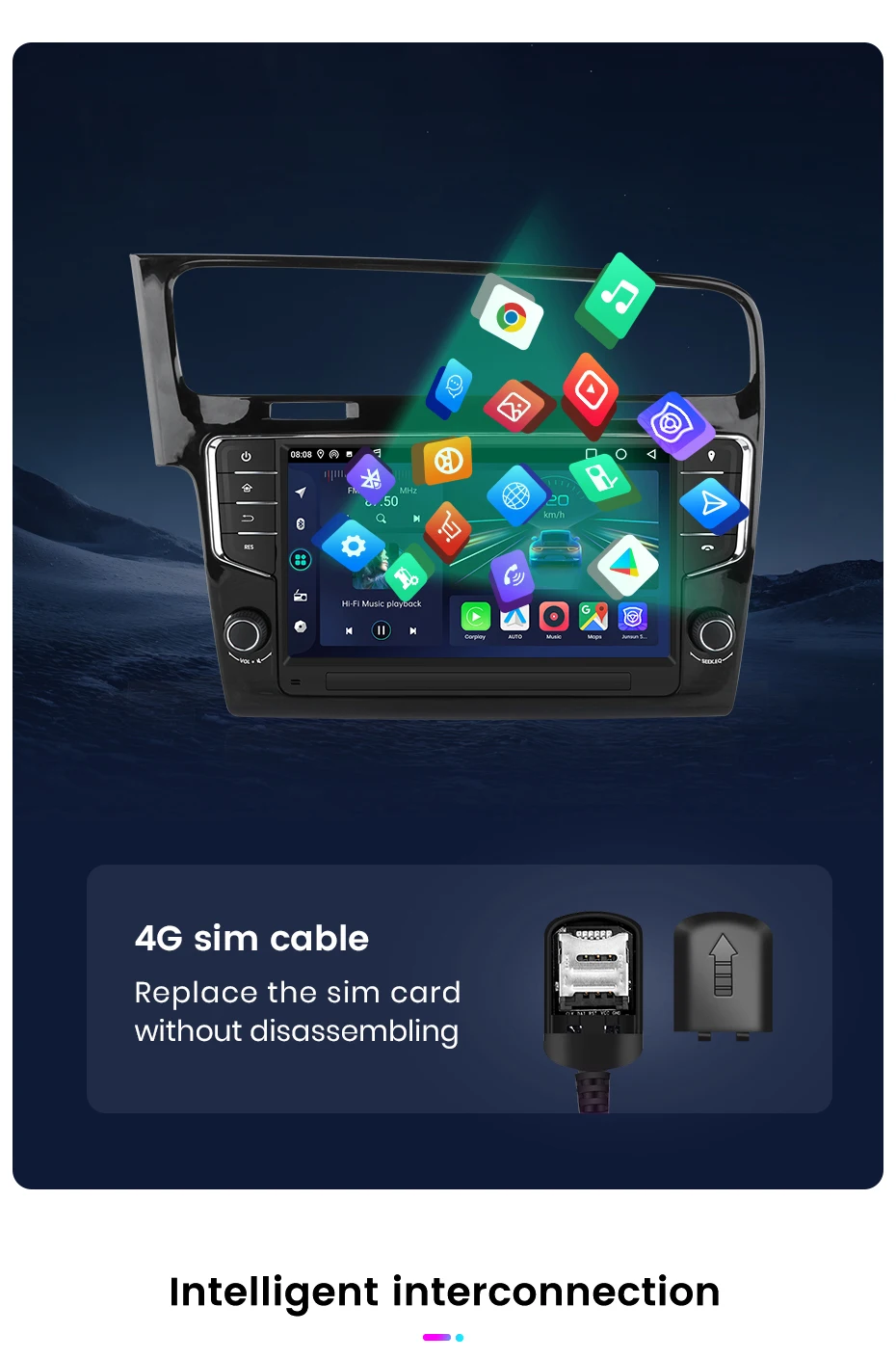 Junsun 9 Zoll Wireless CarPlay Android Auto Radio für Volkswagen VW Golf 7 2013-2017 Auto Multimedia GPS Autoradio Junsun 9 Zoll Wireless CarPlay Android Auto Radio für Volkswagen VW Golf 7 2013-2017 Auto Multimedia GPS Autoradio